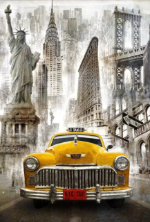 Preview: Diamond Painting Taxi New York